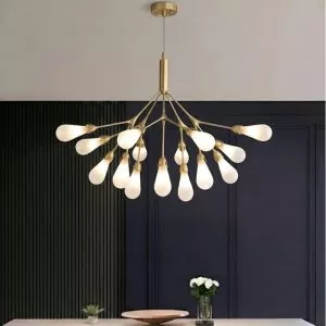 Đèn chùm hiện đại – Hera lá thủy tinh cao cấp TDC-244