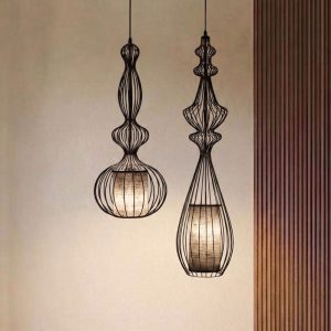 Đèn thả lồng sắt nghệ thuật hình lục bình TDC-44