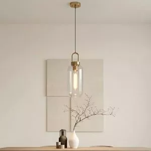 Đèn thả decor – thủy tinh màu trong, thiết kế hình trụ TDC-703B