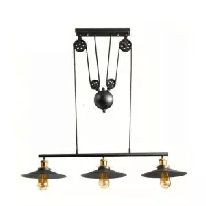 Đèn thả decor – thiết kế khung ngang, chụp sắt 3 bóng nghệ thuật TDC-82