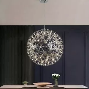 Đèn thả decor – thiết kế quả cầu tuyết màu Inox TDC-95