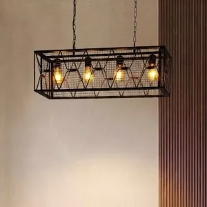 Đèn thả decor – phong cách retro, thiết kế khung lưới ngang độc đáo TDC-98