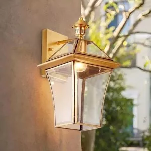 Đèn gắn tường ngoài trời, kim loại đồng phối kính trong VD-115