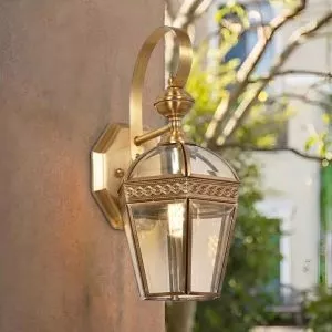 Đèn gắn tường ngoài trời, kim loại đồng phối kính trong VD-137