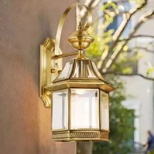 Đèn gắn tường ngoài trời, kim loại đồng phối kính trong VD-141