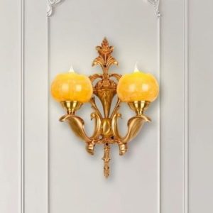 Đèn vách đồng nguyên chất thiết kế tay nến,chao đá cẩm thạch VD-164