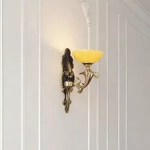 Đèn vách đồng nguyên chất thiết kế tay nến,chao đá cẩm thạch VD-177