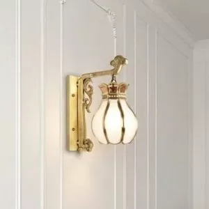 Đèn vách đồng nguyên chất, chao thiết kế VD-229