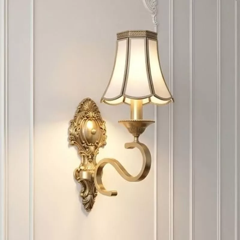 Đèn vách đồng nguyên chất, chao thiết kế VD-232