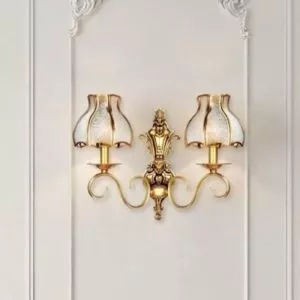 Đèn vách đồng nguyên chất, chao thiết kế VD-234