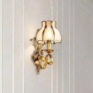 Đèn vách đồng nguyên chất, chao thiết kế VD-234