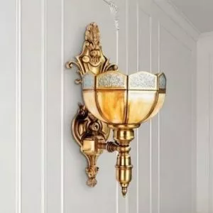 Đèn vách đồng nguyên chất, chao thiết kế VD-235