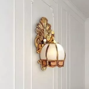 Đèn vách đồng nguyên chất, chao thiết kế VD-236