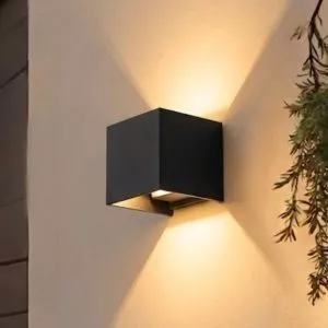 Đèn tường Led hiện đại ngoài trời, hắt 2 đầu, thiết kế khối vuông VNT-322