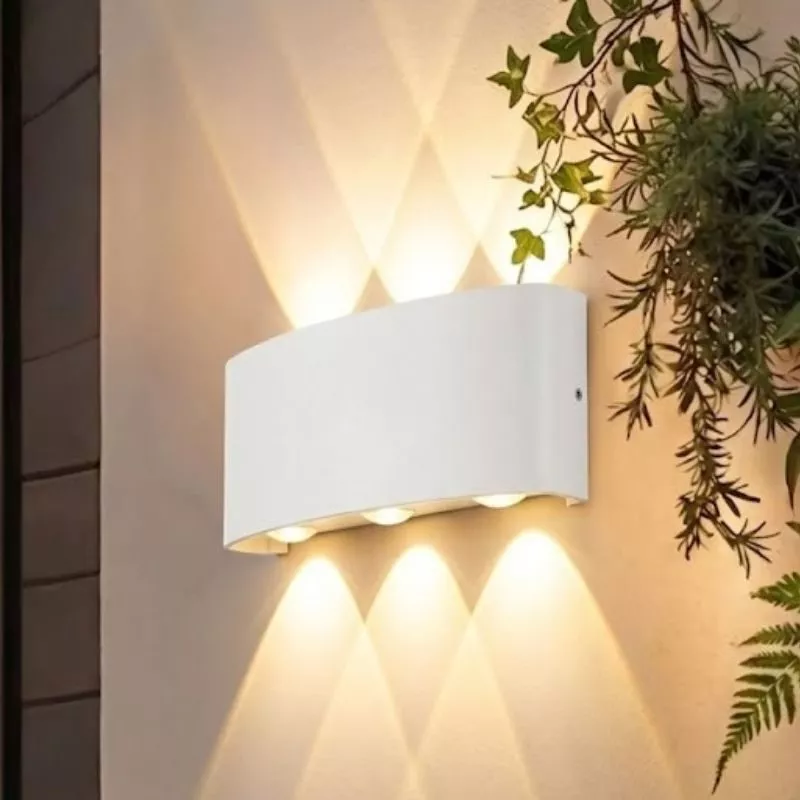 Đèn tường Led hiện đại ngoài trời, hắt 6 tia, thiết kế khối bầu VNT-335 - Hình ảnh 2
