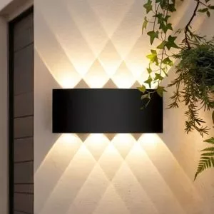 Đèn tường Led hiện đại ngoài trời, hắt 8 tia, thiết kế khối bầu VNT-336