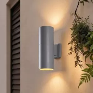 Đèn tường Led hiện đại ngoài trời kiểu trụ màu xám, hắt 2 đầu VNT-370X