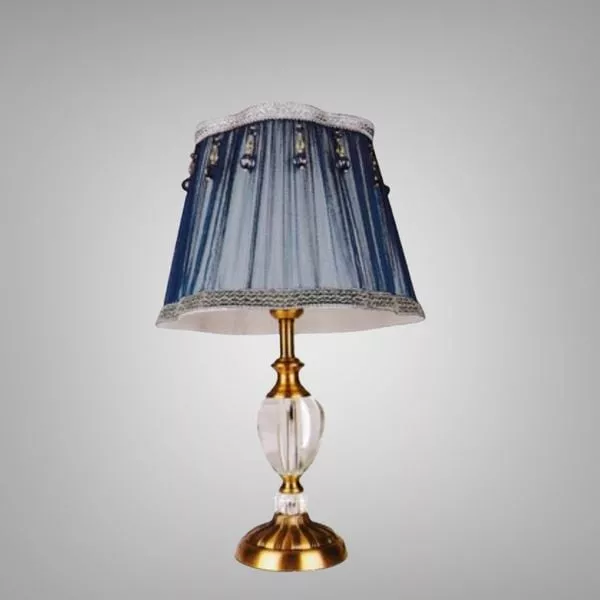 Đèn bàn chụp vải xanh, thân phối phale nghệ thuật DB-386 - Hình ảnh 2