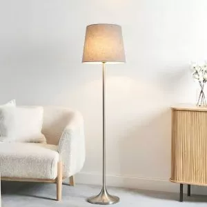 Đèn cây hiện đại, chao vải, thân kim loại cao cấp DC-213