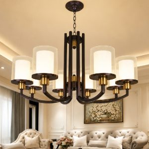 Đèn gắn trần phòng khách, bán cổ điển, màu nâu giả cổ DC-100
