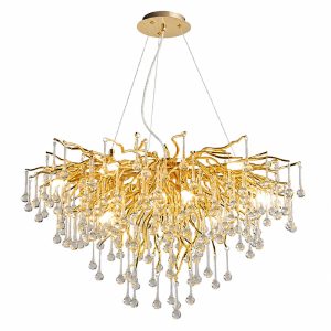 Đèn chùm hiện đại, thiết kế phong cách Serip, hạt thủy tinh trong cao cấp DC-1082