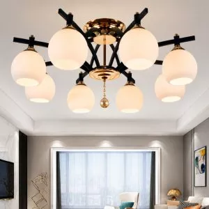 Đèn chùm hiện đại, thiết kế chao thủy tinh thanh lịch DC-2106