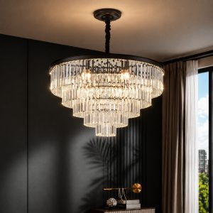 Đèn chùm phale, thiết kế dạng tròn, thẻ phale trắng DC-1031