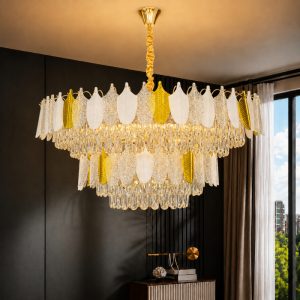 Đèn chùm phale, thiết kế kiểu tròn, hình chiếc lá nghệ thuật DC-1046