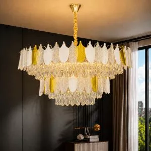 Đèn chùm phale, thiết kế kiểu tròn, hình chiếc lá nghệ thuật DC-1046