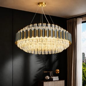 Đèn chùm phale, thiết kế kiểu tròn, ống thủy tinh cao cấp DC-126