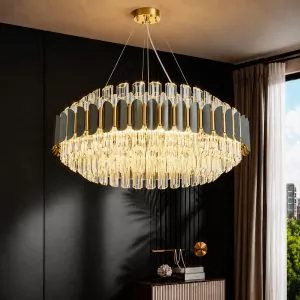 Đèn chùm phale, thiết kế kiểu tròn, ống thủy tinh cao cấp DC-126