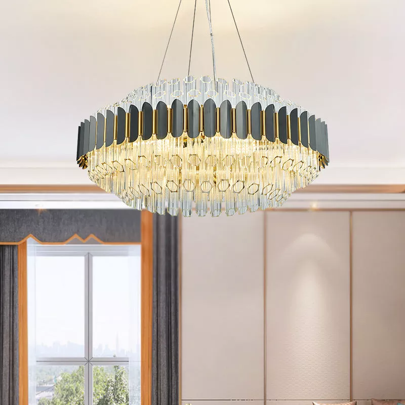 Đèn chùm phale, thiết kế kiểu tròn, ống thủy tinh cao cấp DC-126 - Hình ảnh 4