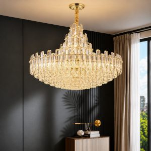 Đèn chùm pha lê, thiết kế kiểu tròn, thẻ pha lê k9 cao cấp DC-1039
