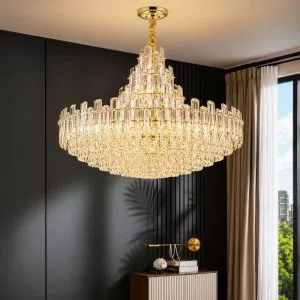Đèn chùm pha lê, thiết kế kiểu tròn, thẻ pha lê k9 cao cấp DC-1039