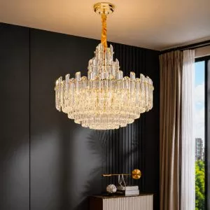 Đèn chùm pha lê, thiết kế kiểu tròn, thẻ pha lê k9 cao cấp DC-1039