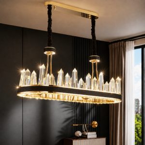 Đèn chùm pha lê, thiết kế thả ngang, pha lê giả đá cao cấp DC-1066