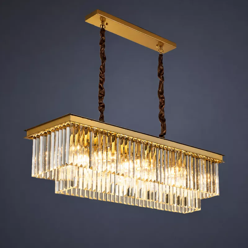 Đèn chùm pha lê, thiết kế thả ngang, thẻ phale trắng DC-1032 - Hình ảnh 3