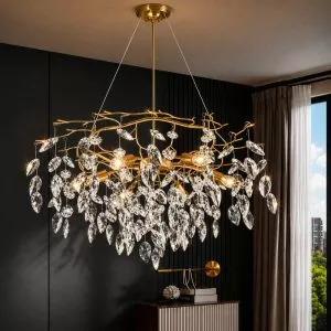Đèn chùm phòng khách-bàn ăn, kiểu Serip tròn nghệ thuật DC-1077