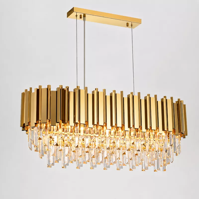Đèn chùm phale, thiết kế thả ngang, khung kim loại si vàng đồng phối thẻ phale trắng DC-183 - Hình ảnh 2