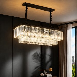 Đèn chùm phale, thiết kế thả ngang, thẻ phale trắng DC-1033
