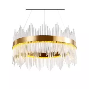 Đèn chùm phale, thiết kế vòng tròn, ống thủy tinh trắng DC-203