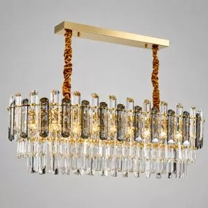 Đèn chùm phòng khách bàn ăn kiểu ngang, thẻ phale phối màu khói DC-1056