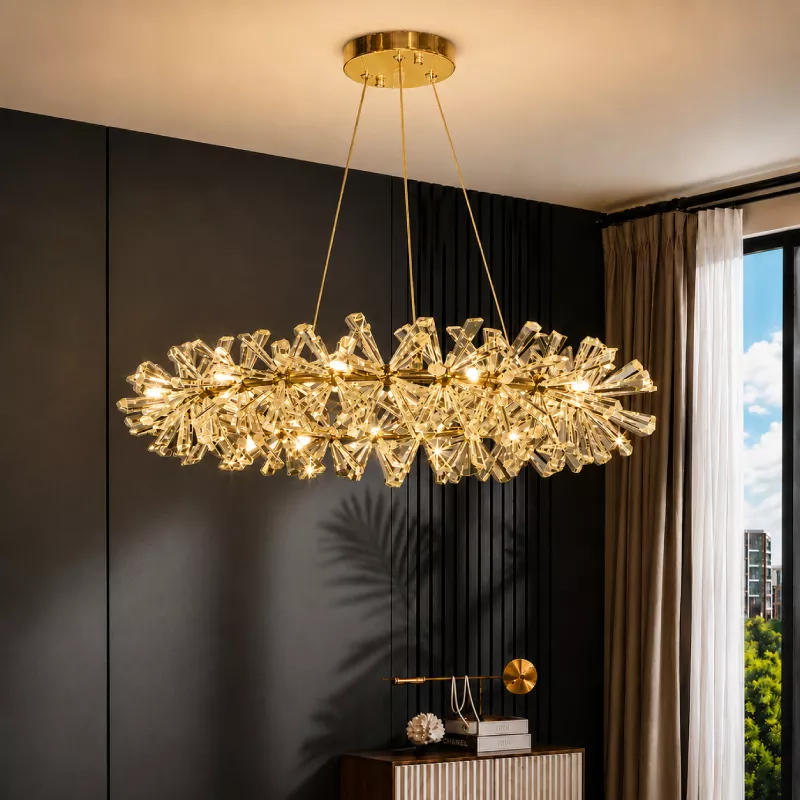 Đèn chùm phale, thiết kế vòng hoa tròn, thẻ phale trắng cao cấp DC-1035