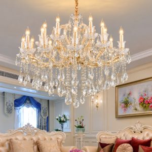 Đèn chùm phòng khách, phong cách Ý, phale trắng phối vàng cao cấp DC-1108