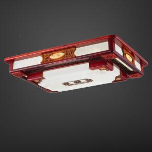 Đèn ốp trần gỗ,mặt mika thiết kế phong cách cổ điển OCD-046