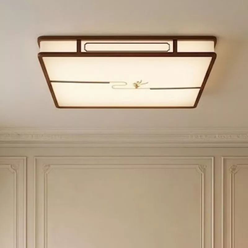 Đèn cổ điển, khung gỗ, mặt mika nghệ thuật OCD-085