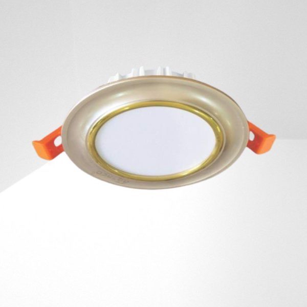 Đèn downlight âm trần 3 chế độ cao cấp, mặt lồi, viền màu vàng kem - Anfaco AFC437V