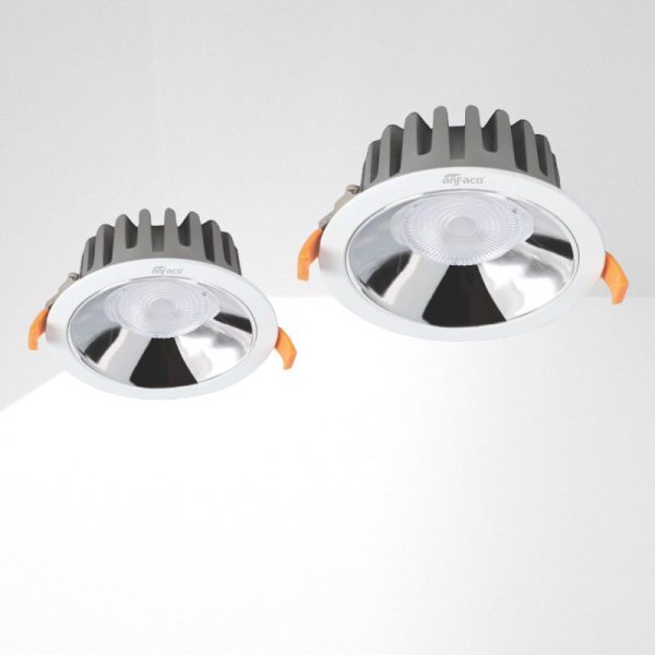 Đèn downlight âm trần cao cấp, mặt đèn inox dạ quang Anfaco AFC682