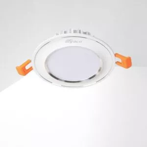 Đèn downlight âm trần đơn sắc cao cấp, mặt lồi, viền màu bạc – Anfaco AFC433