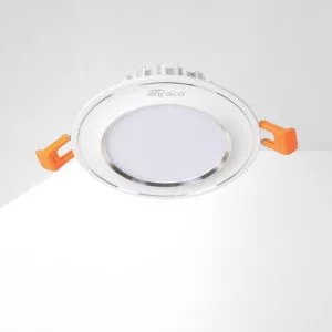 Đèn downlight âm trần đơn sắc cao cấp, mặt lồi, viền màu bạc – Anfaco AFC433